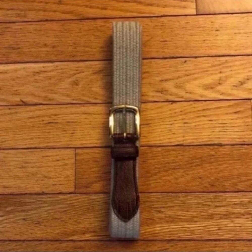 Mens Size 50 Arden Leather Co Belt Big & Tall Cream and brown  Stretchy material